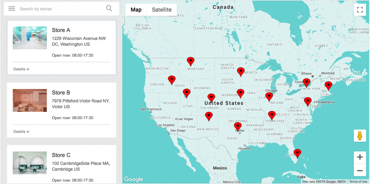 Store Locator for Magento 2 by Mageplaza can customizable map design