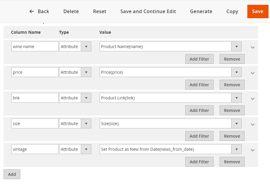 Choose template: Wine-Searcher CSV