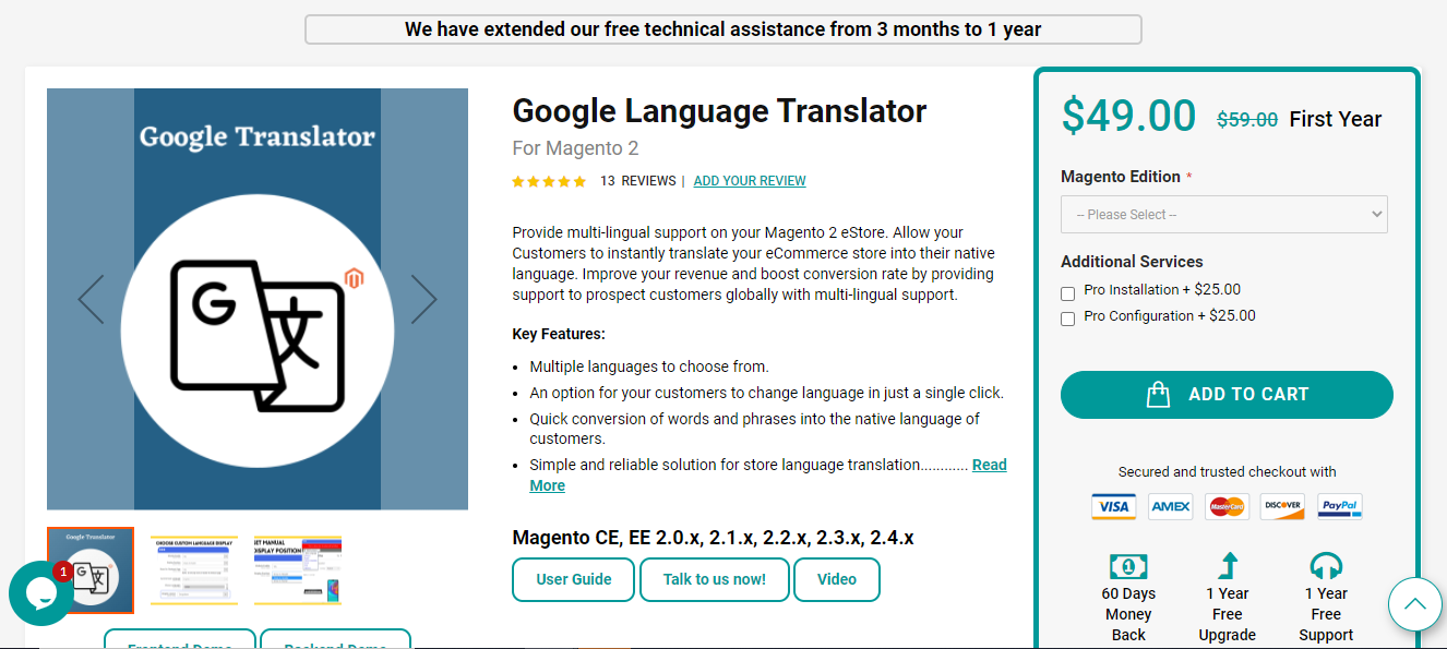 Webiators - Google Language Translation Extension