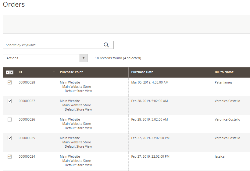 Magento 2 Mass Order Actions Supported popup