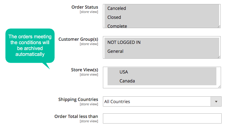 Magento 2 Automatically archive orders extension