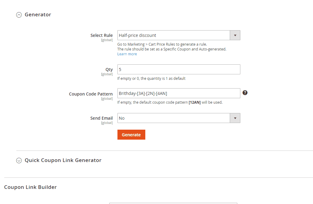 Magento 2 Coupon Generator