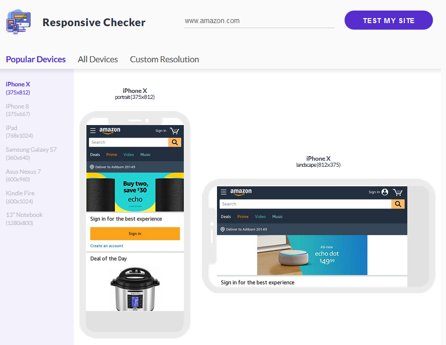 Using the Responsive Checker Tool