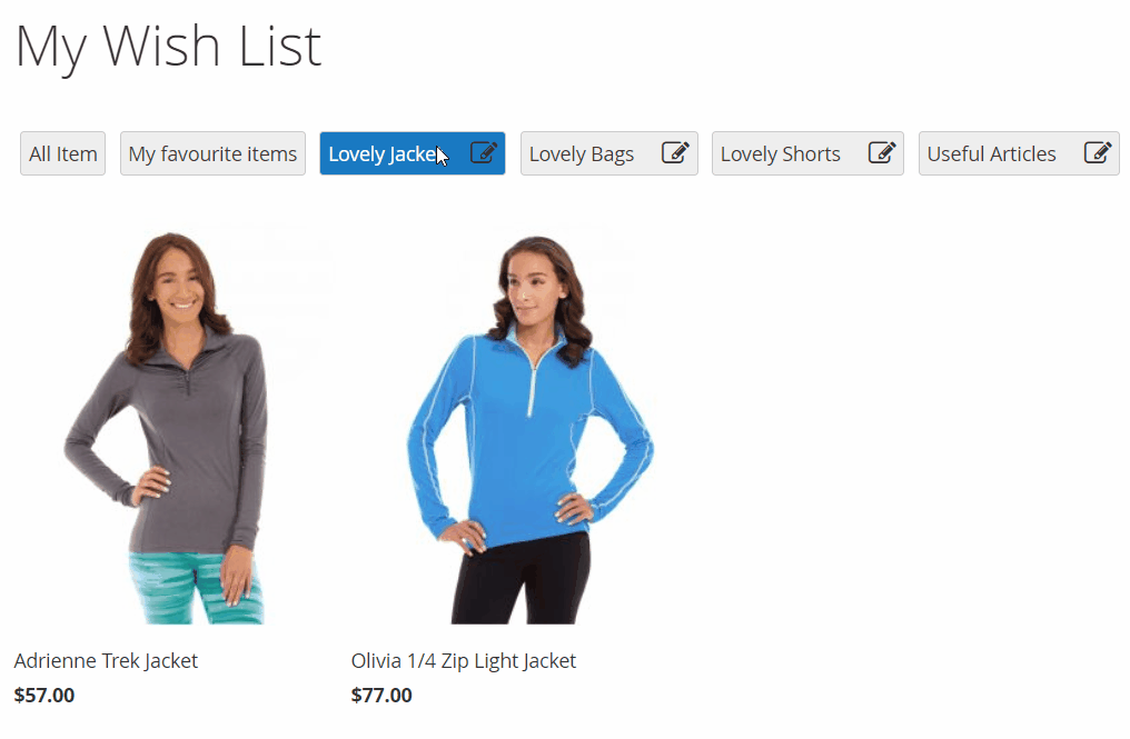Magento 2 multiple Wishlists