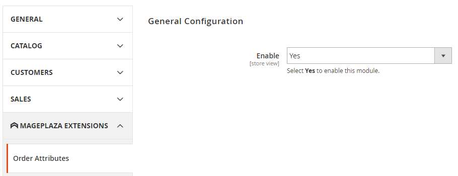 Configure Order Attribute