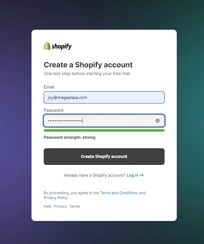 Enter your account password