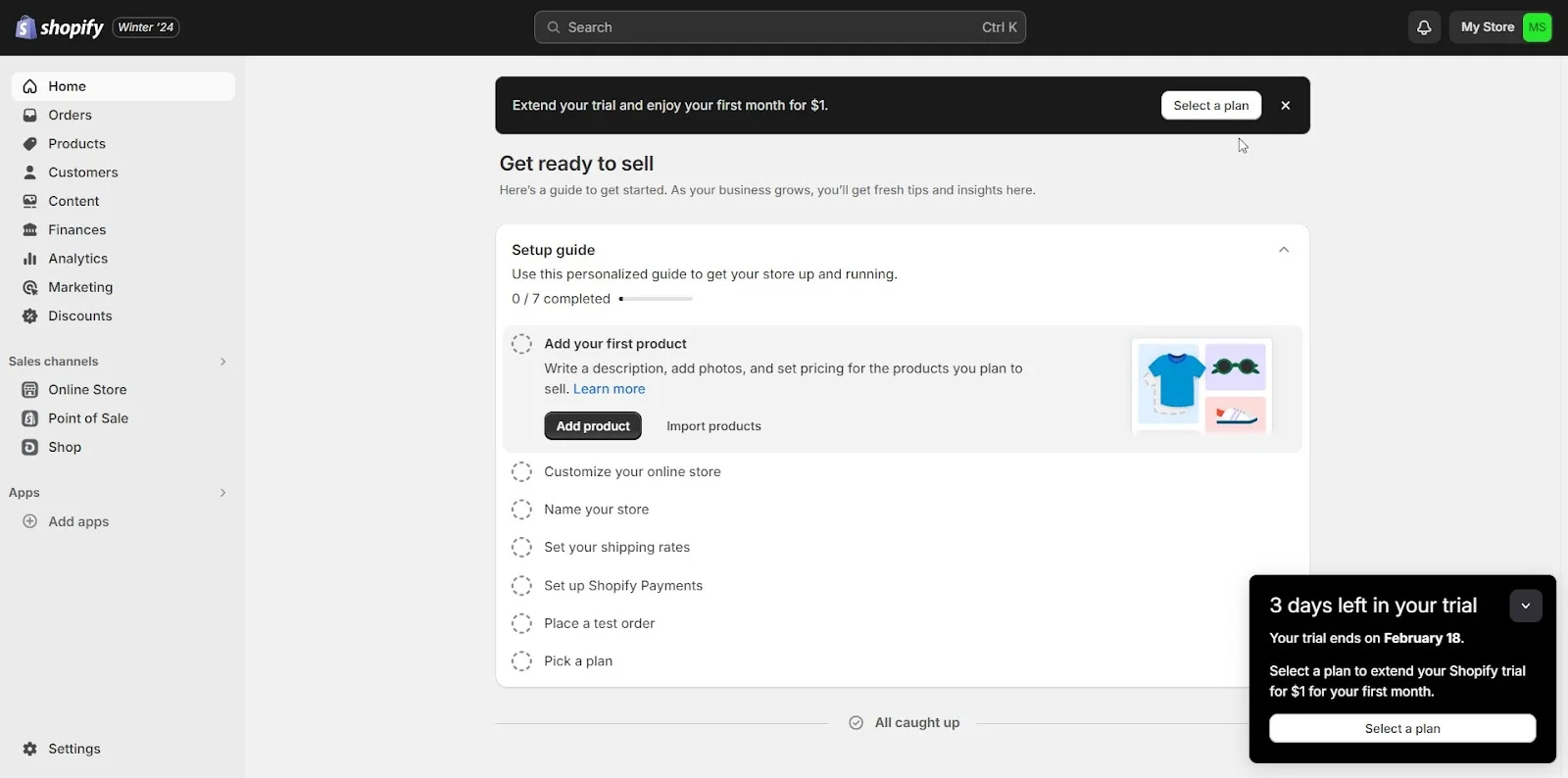 Get started with your Shopify free trial