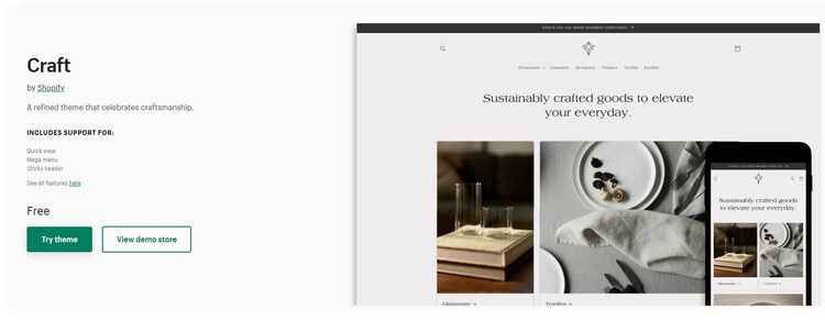 shopify craft theme
