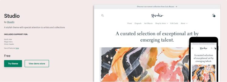 shopify studio theme