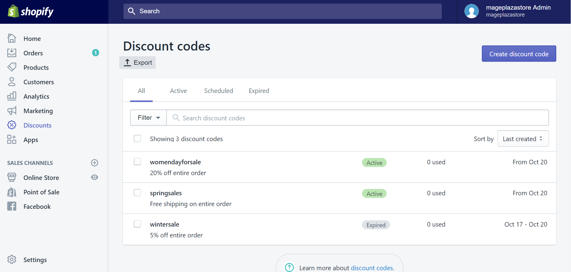 How to export your discount codes