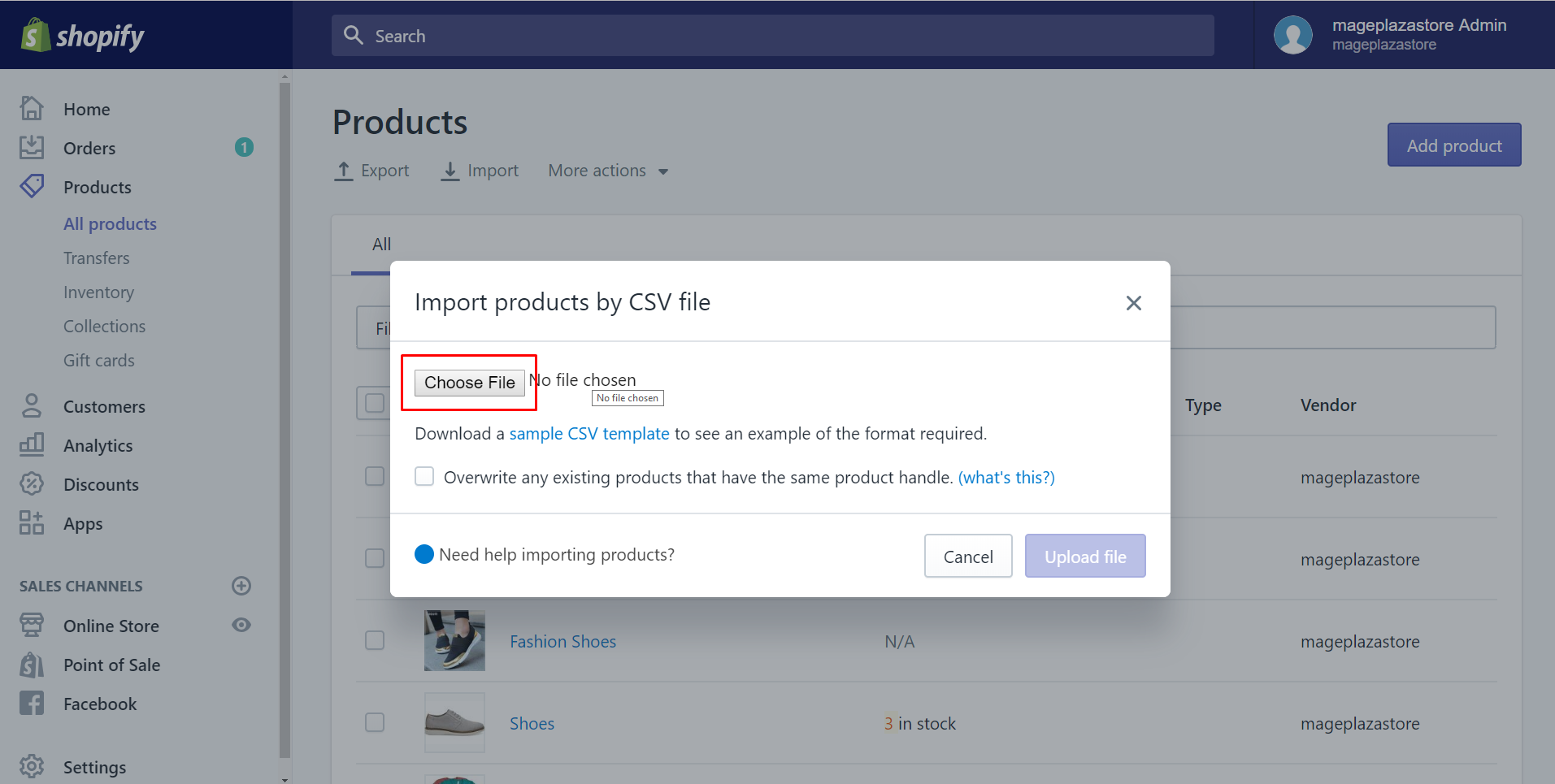 how to import products after making changes to your csv file