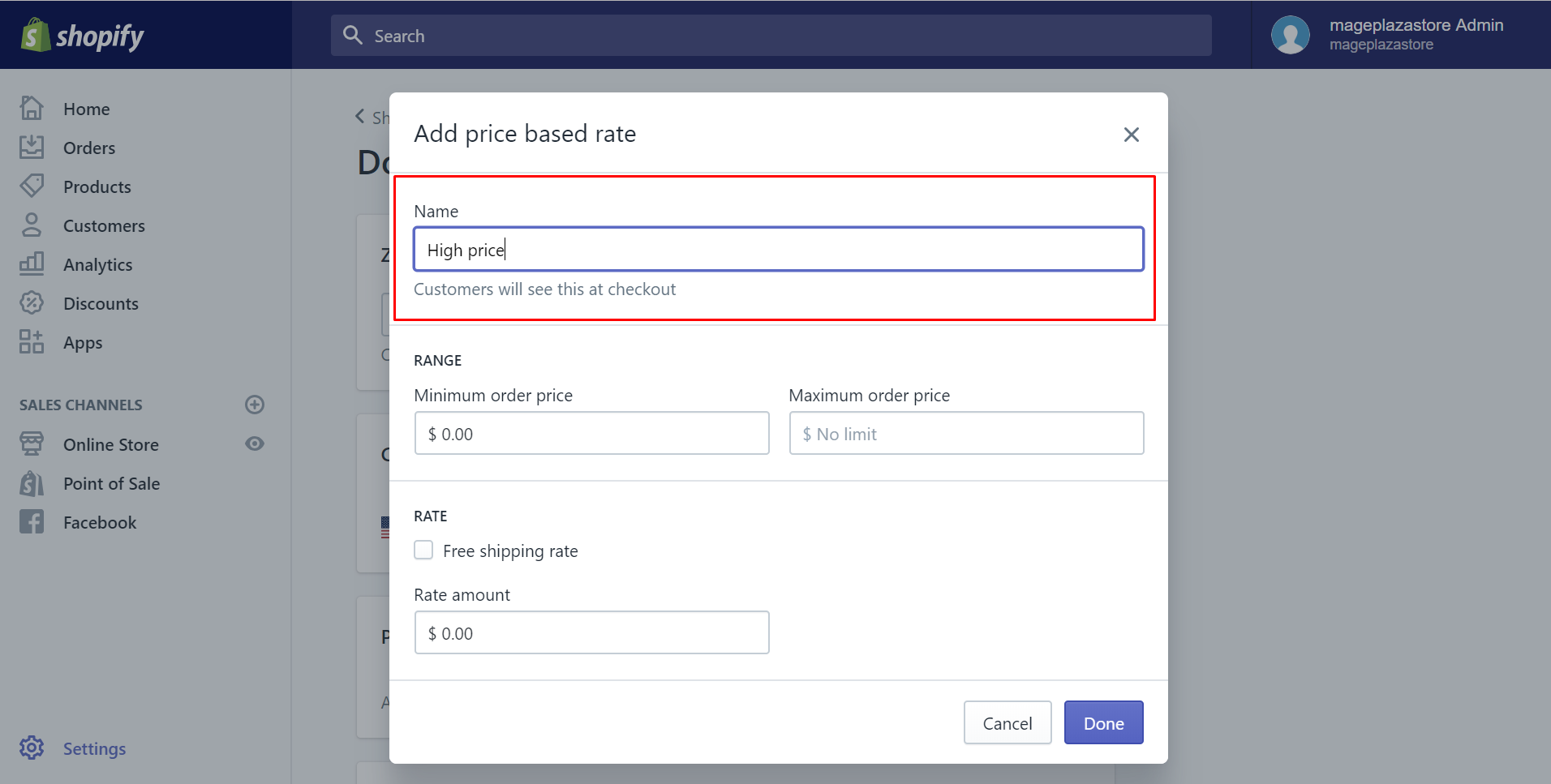 how to add price-based manual rates