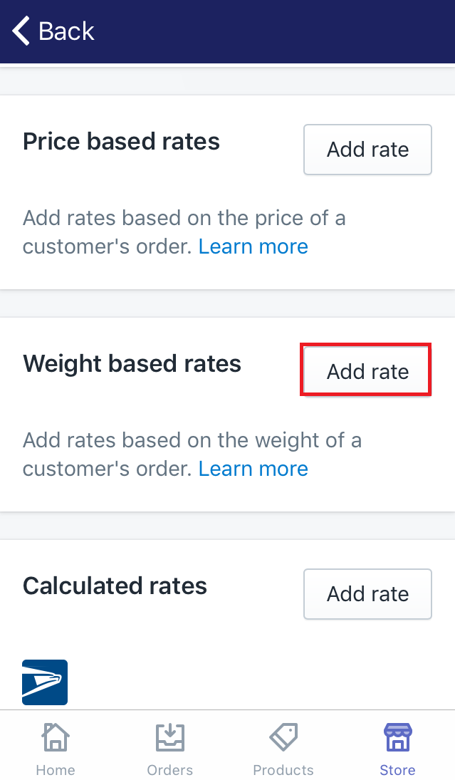 how to add weight-based manual rates