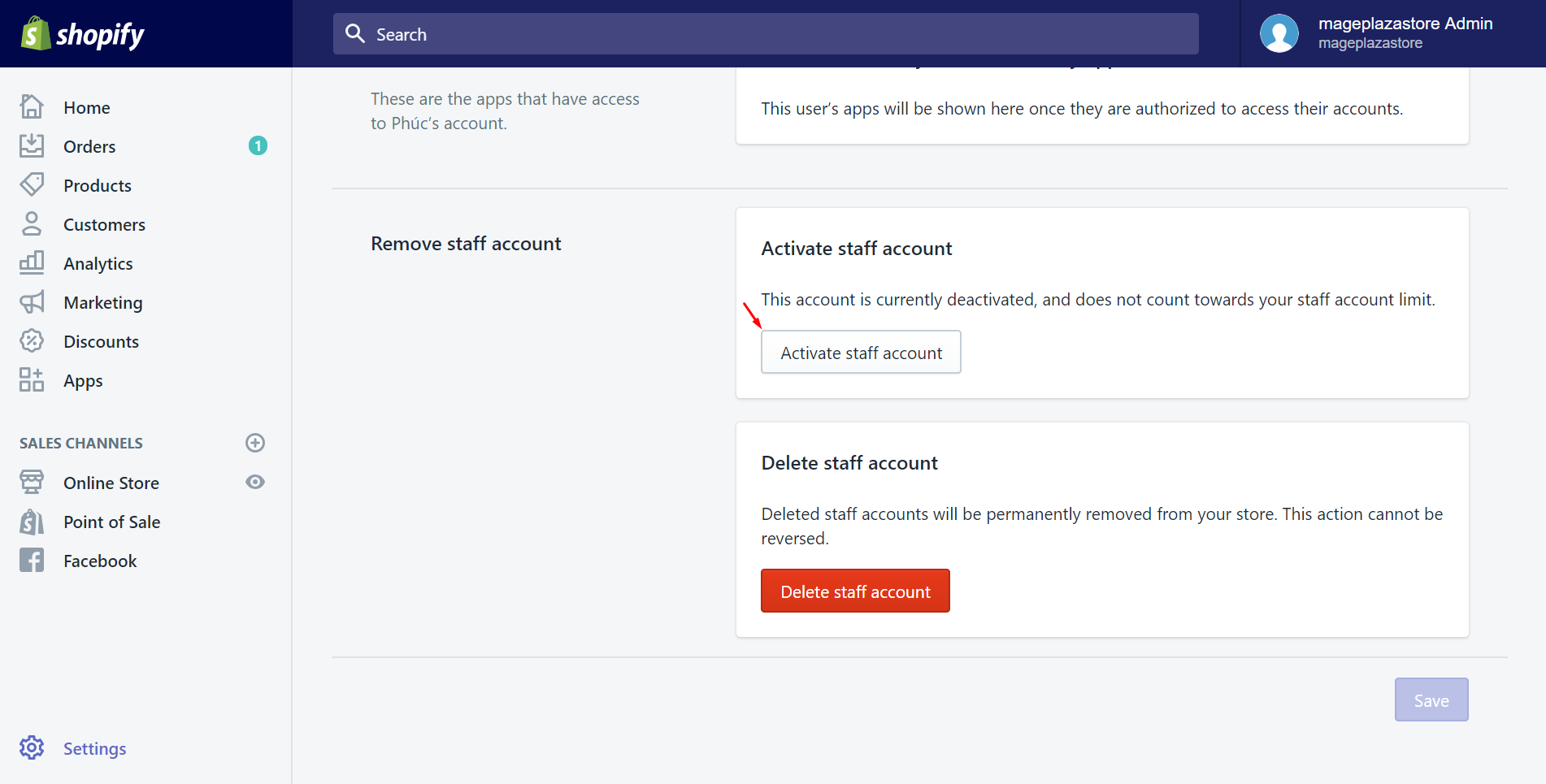 How to reactivate a staff account