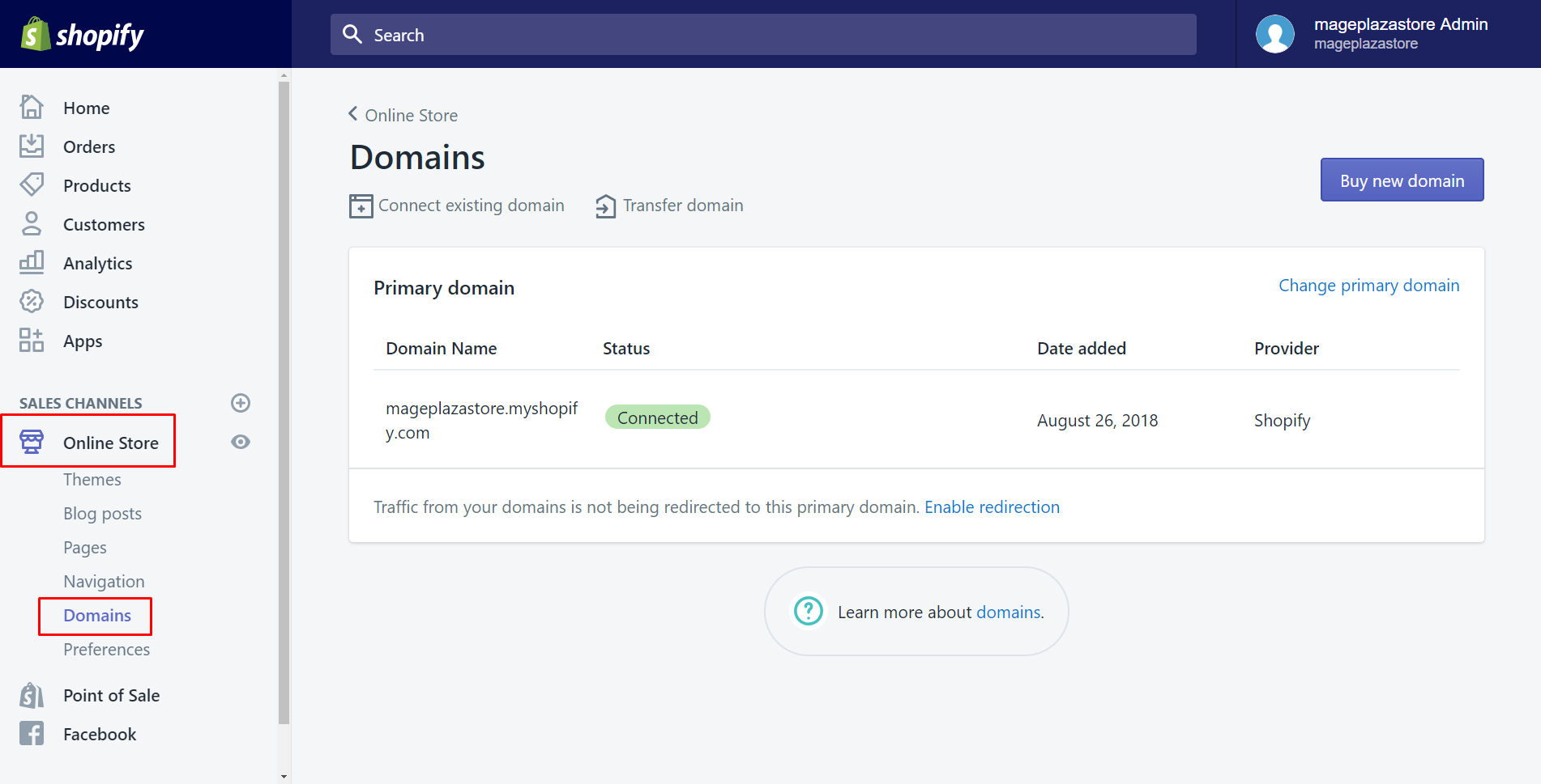 how to set your primary domain