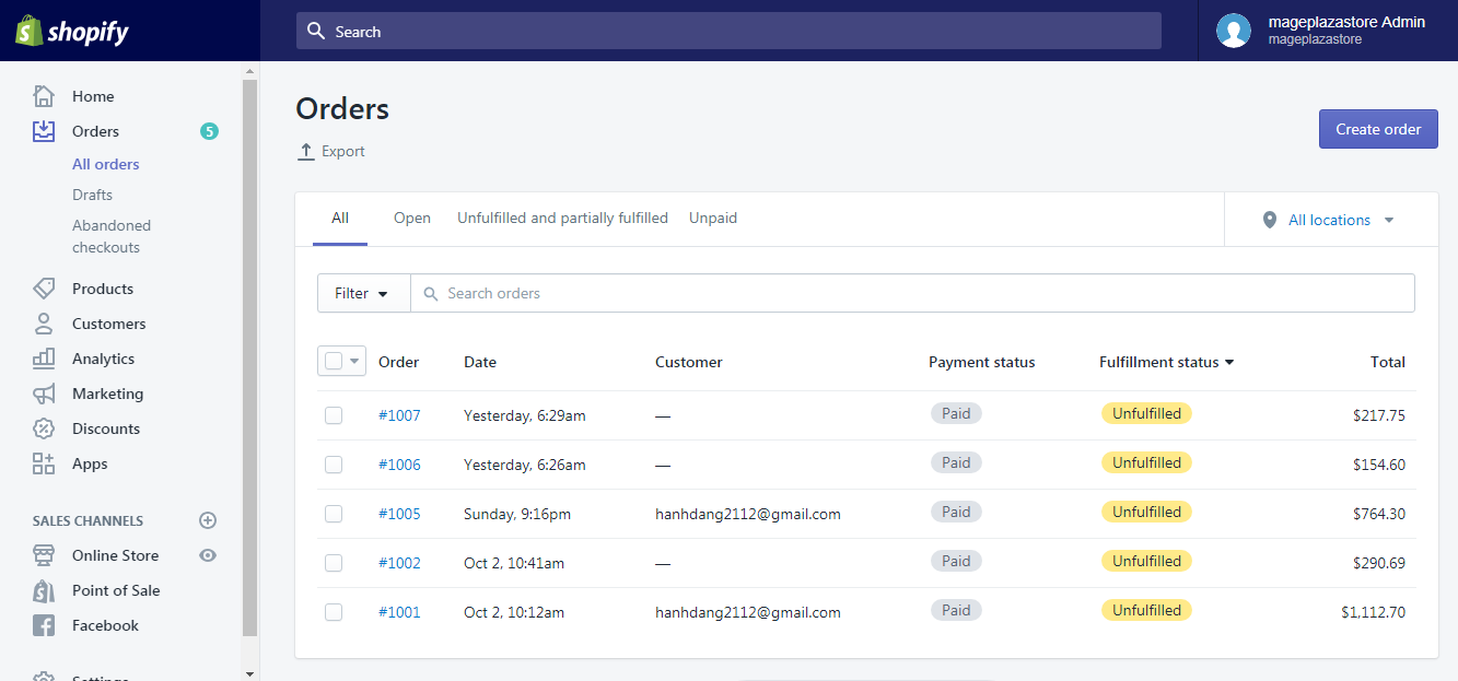 Shopify payment flow