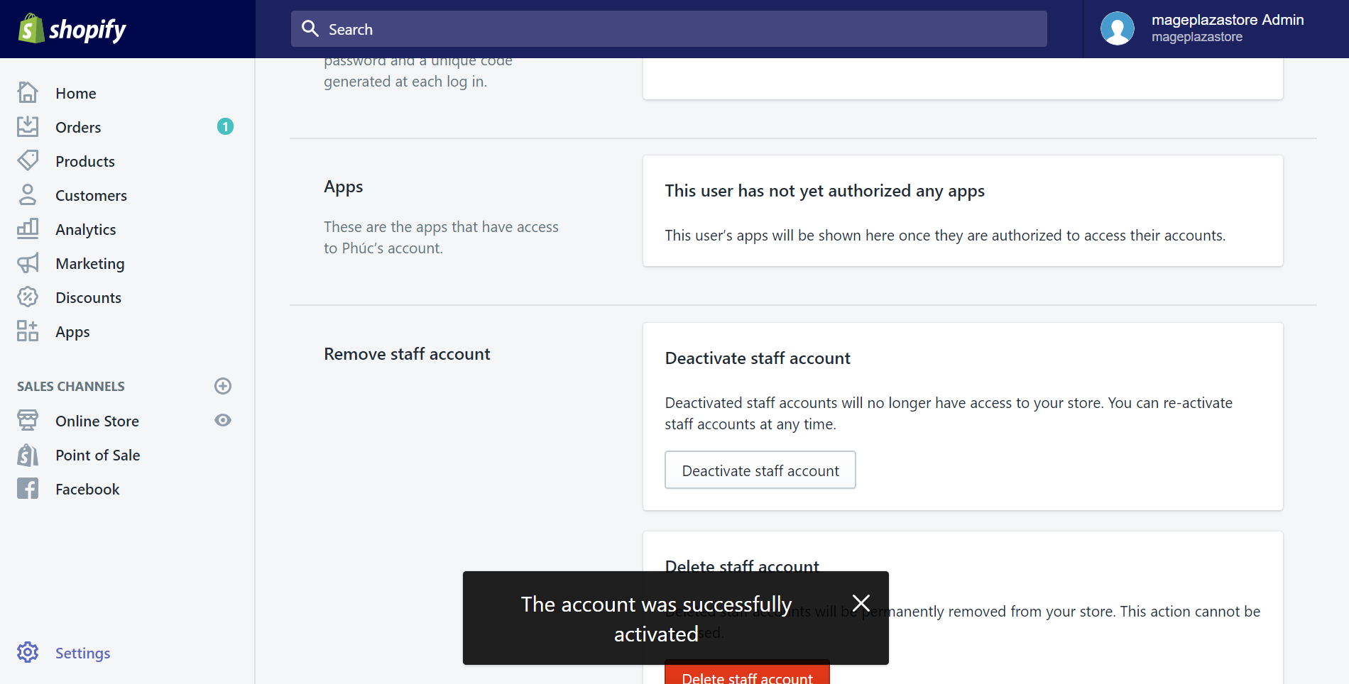 How to reactivate a staff account