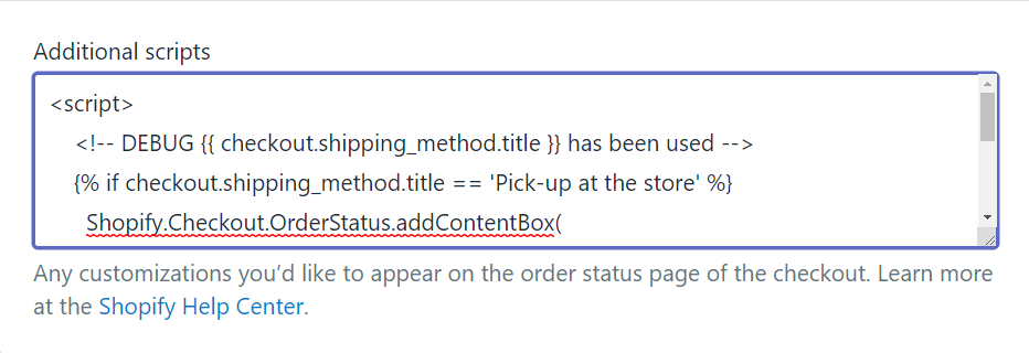 how to show content based on shipping method