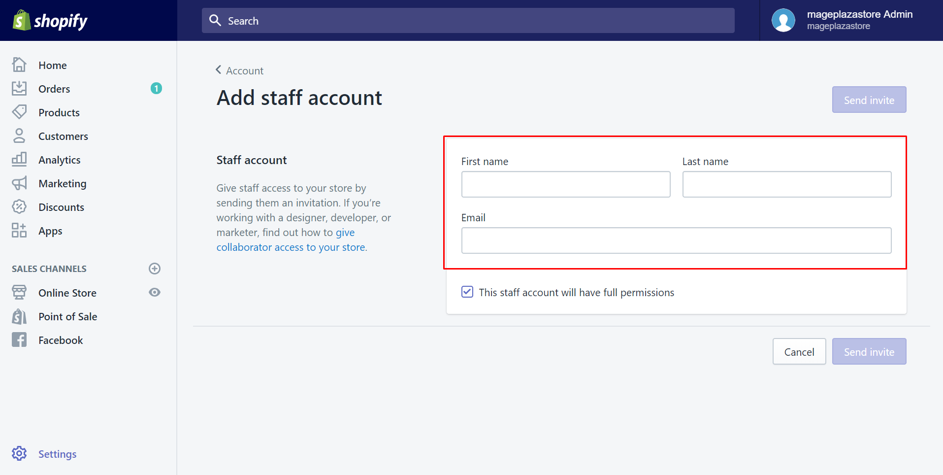 How to add a staff account