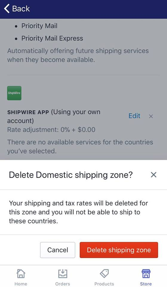 how to delete a shipping zone from your shipping list on Shopify