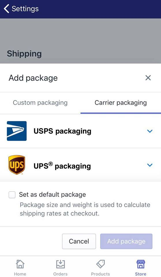 how to add a package type on Shopify 7