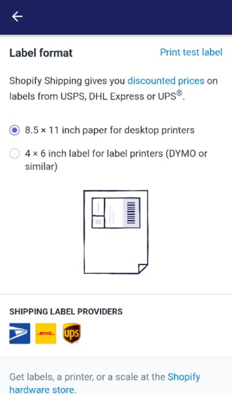 To choose label printer on Android 3