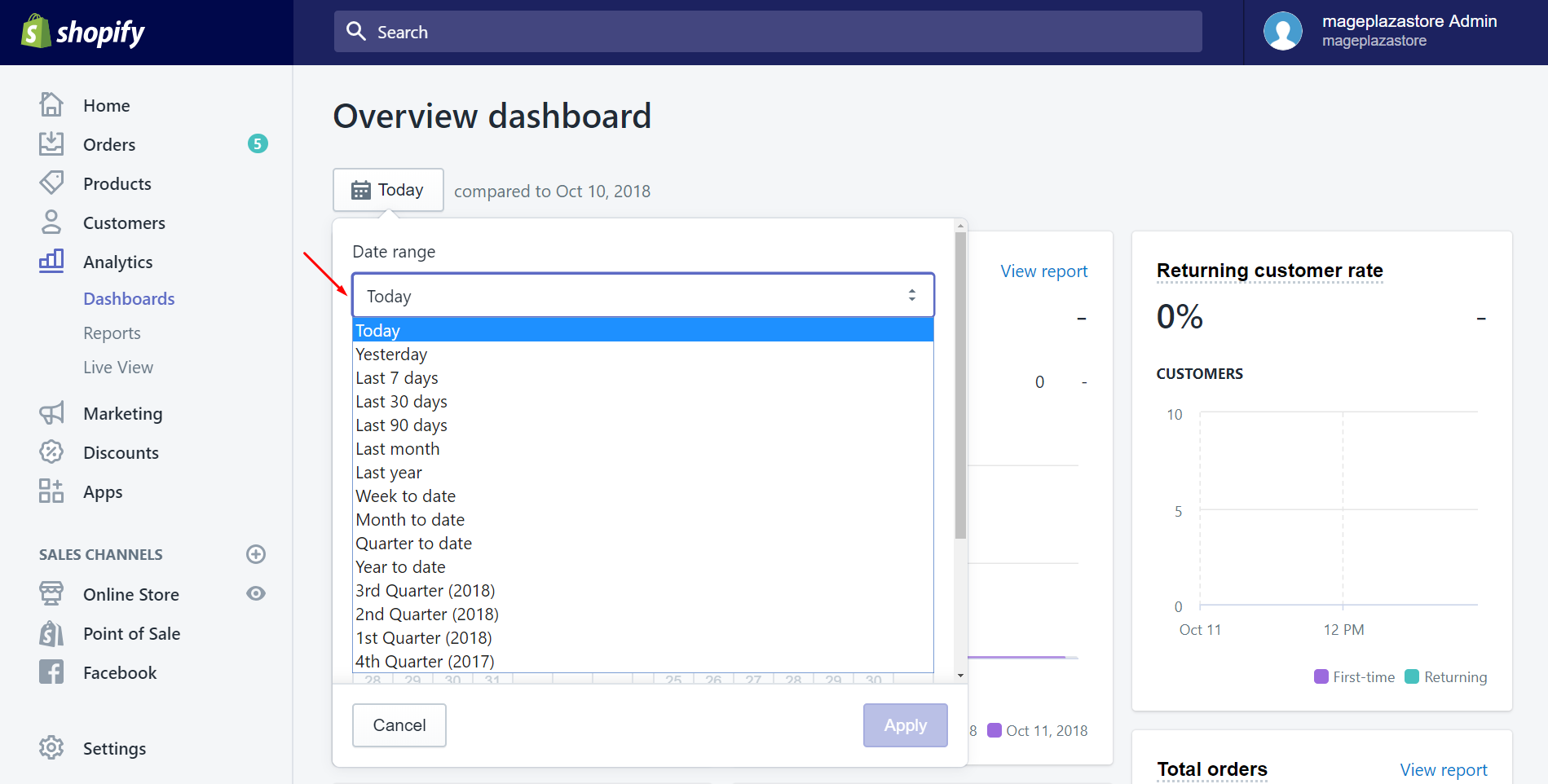 how to view the overview dashboard