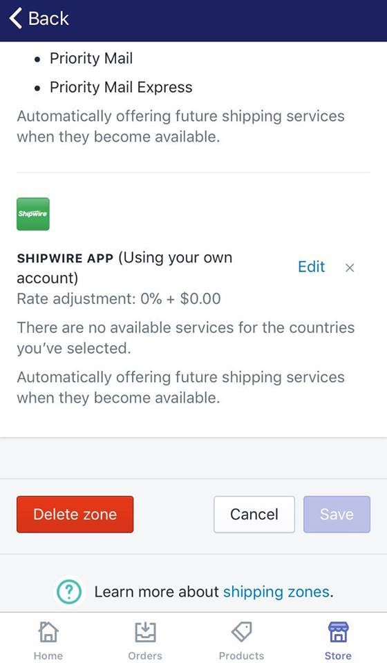 how to delete a shipping zone from your shipping list on Shopify