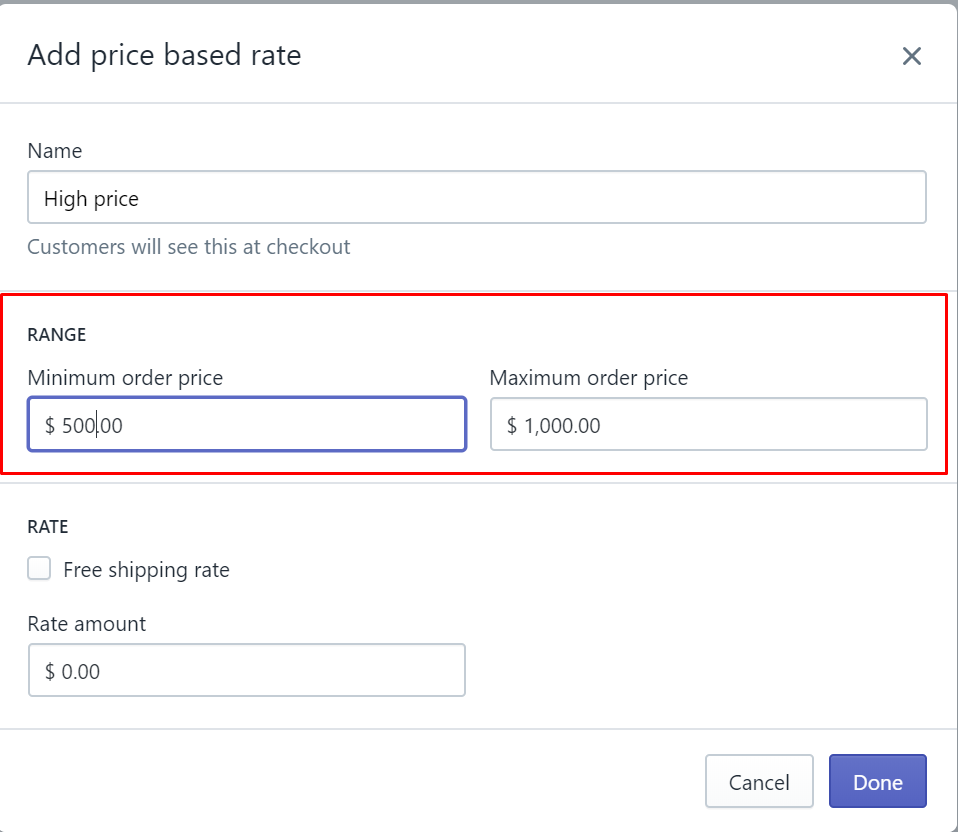 how to add price-based manual rates