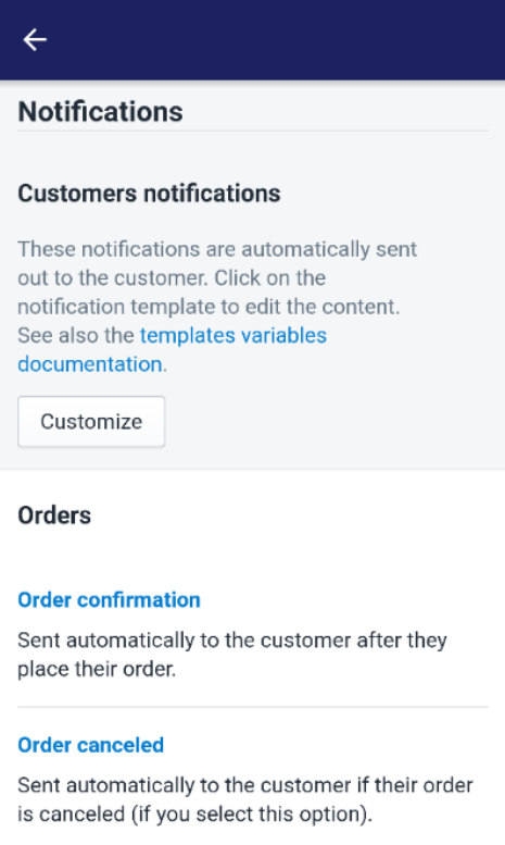 To check if email templates have been customized on Android 3