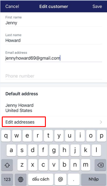 how to add or edit a customer's address