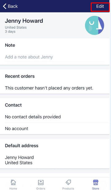 how to to edit a customer's name or email