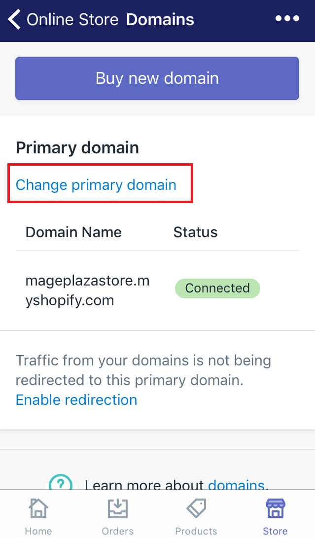 how to set your primary domain on iphone