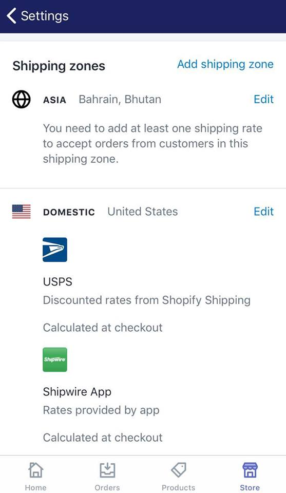 how to create a new shipping zone on Shopify on iphone 3