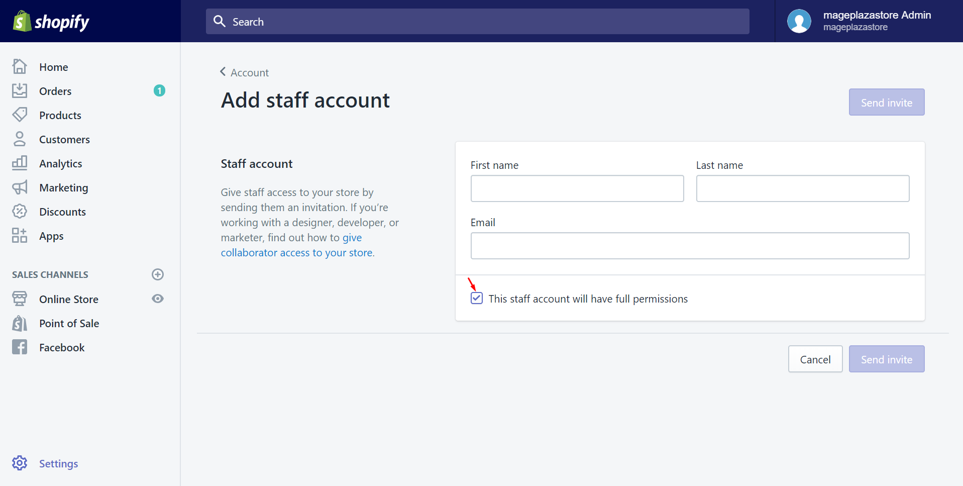 How to add a staff account