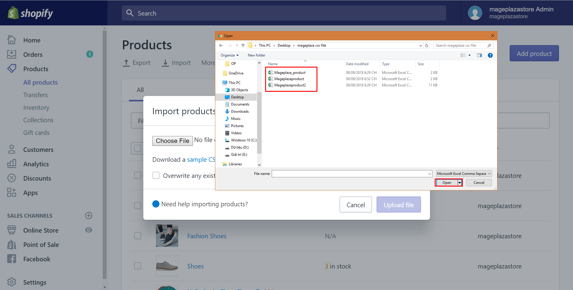 how to import products after making changes to your csv file