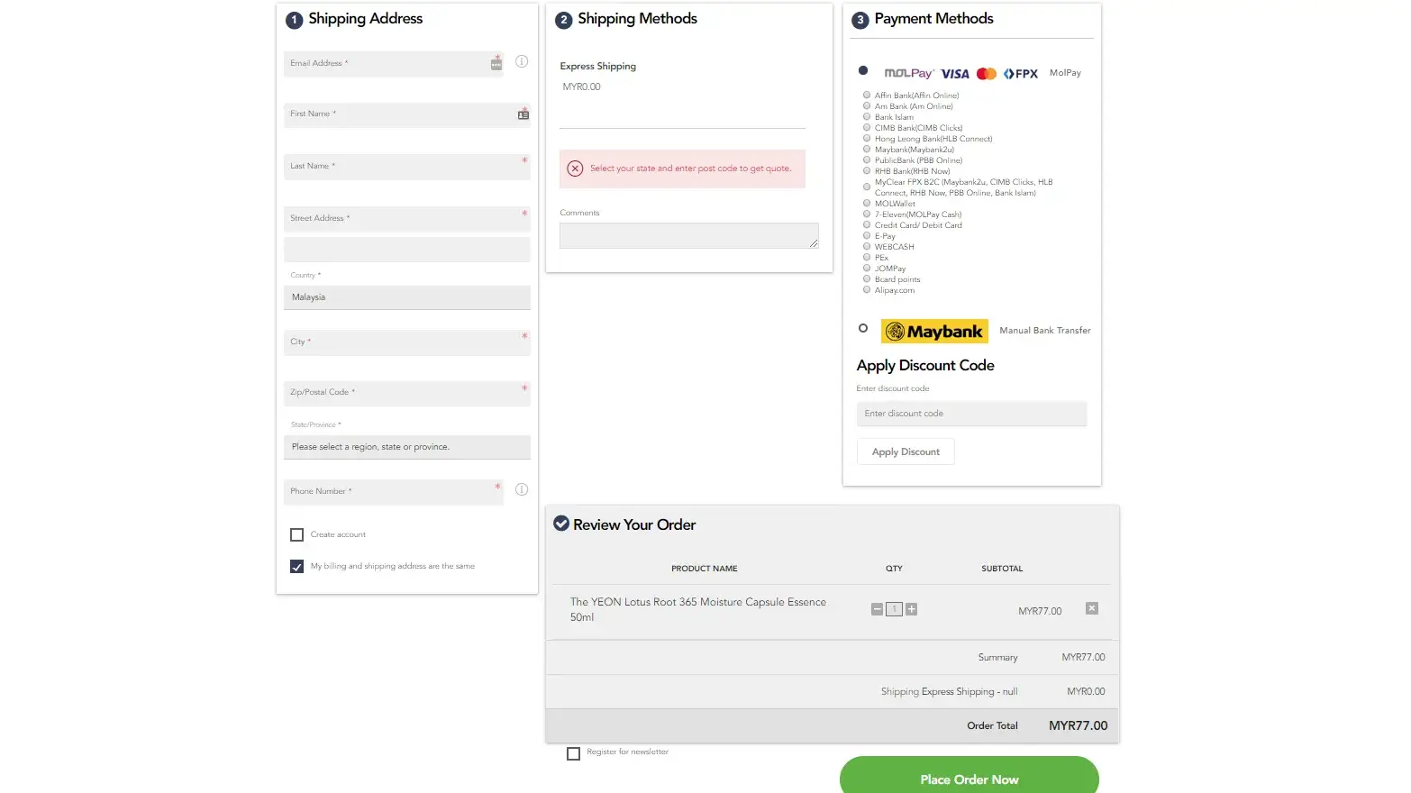 Magento 2 one step checkout with payment methods