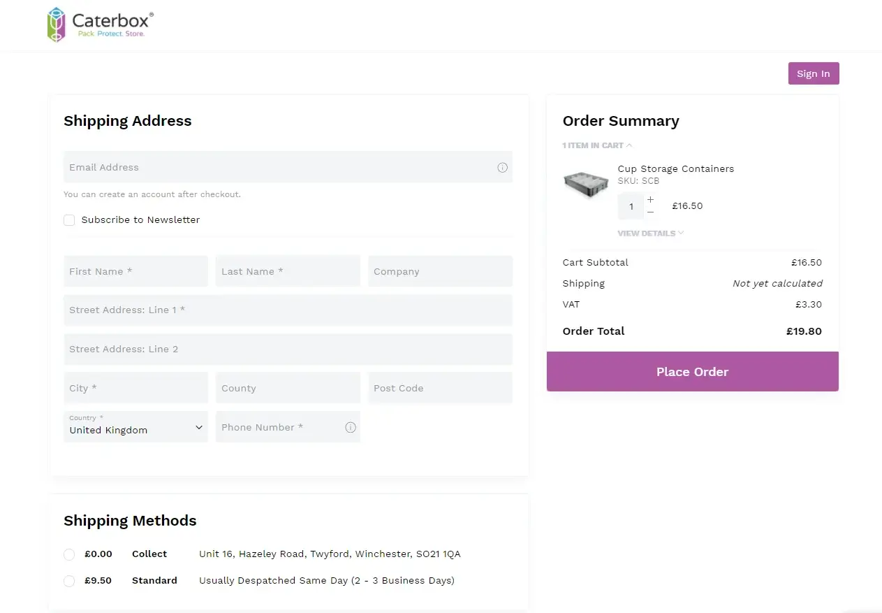 Magento 2 one step checkout using in United King Dom stores