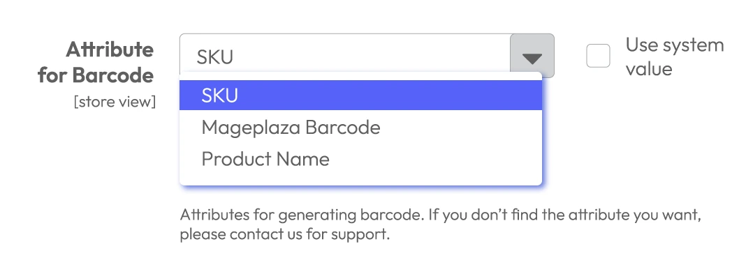 Magento 2 barcode 3 different barcode-generating attributes