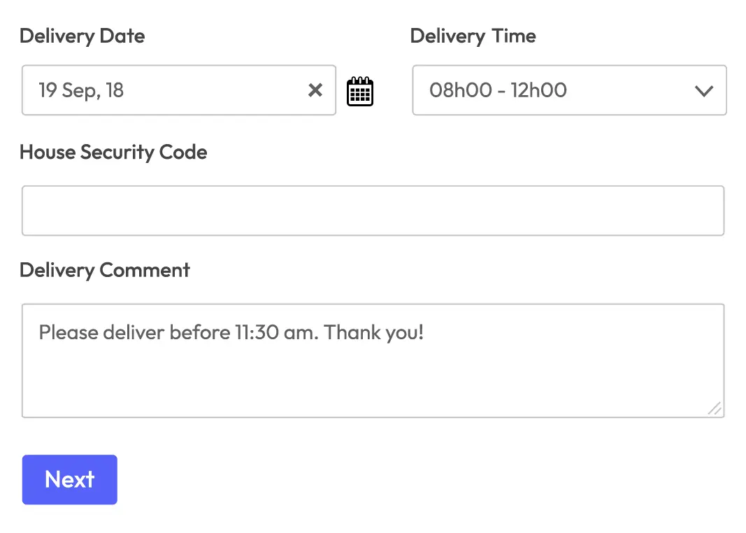 delivery comment