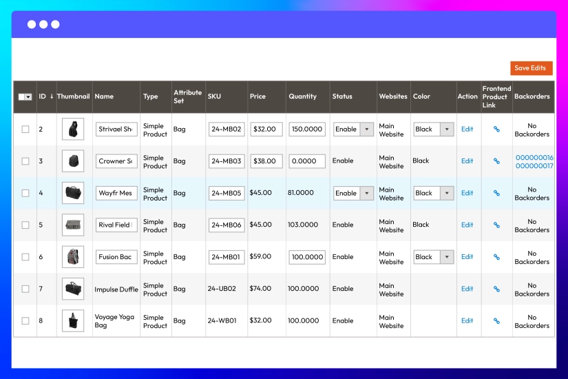 Quickly edit product data with AJAX