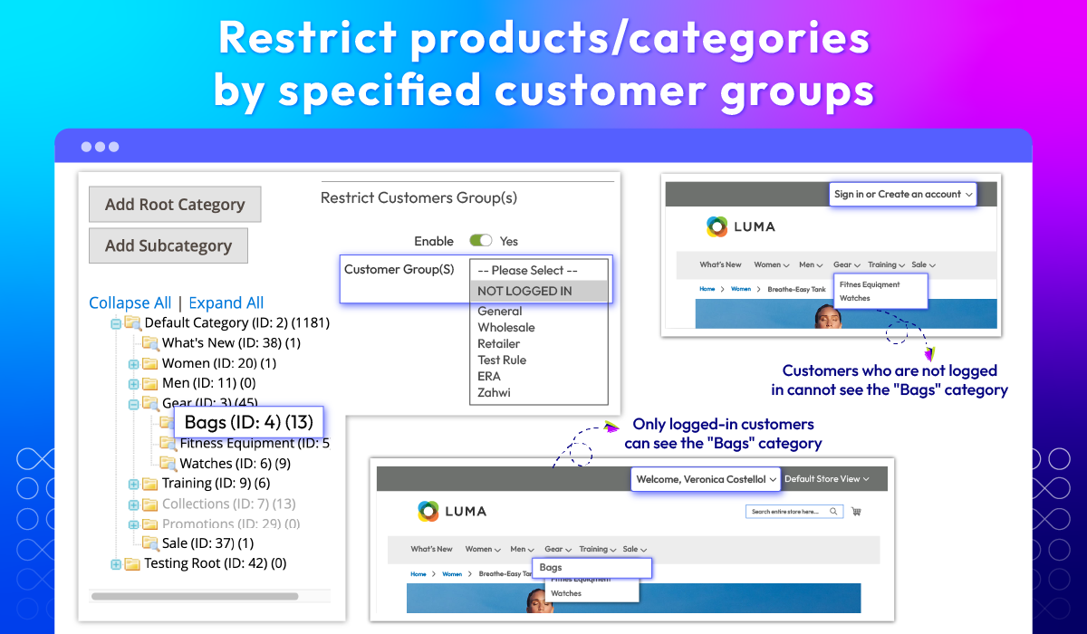 Restrict products/categories by specified customer groups