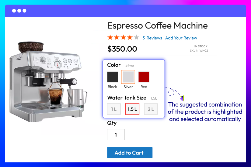 Preselect on Product Page