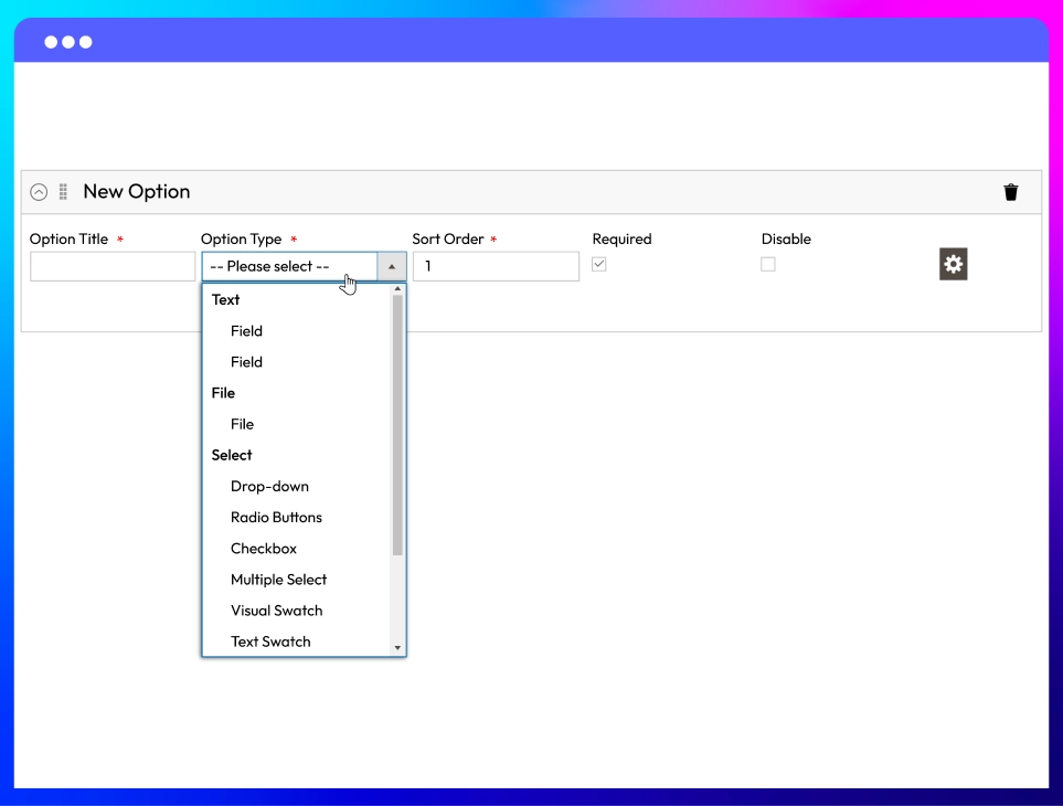 Flexible pricing and advanced product options control