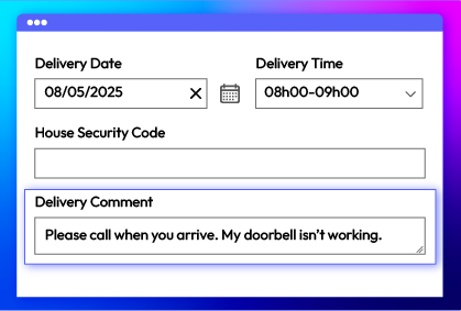 Collect personalized notes from customers