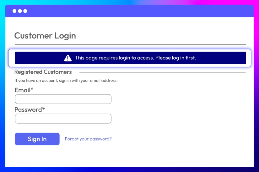 Restrict access and force sign in to view content