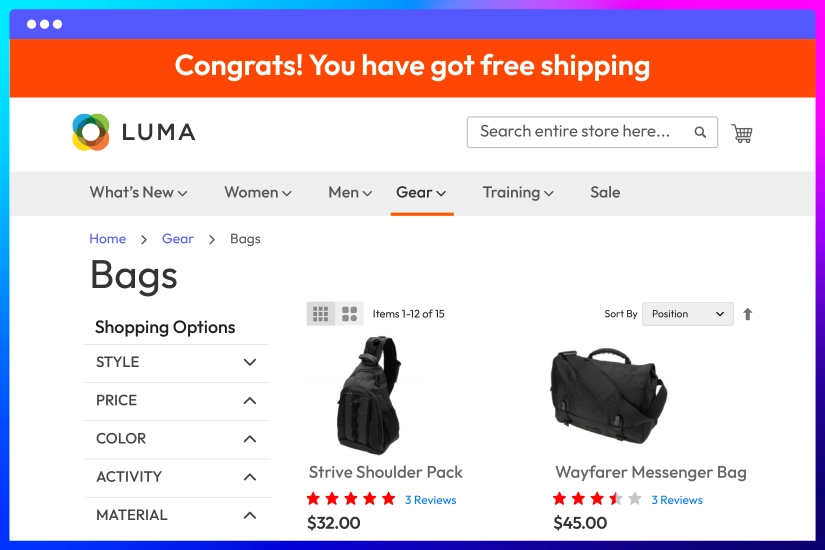 Display success message if the threshold is met