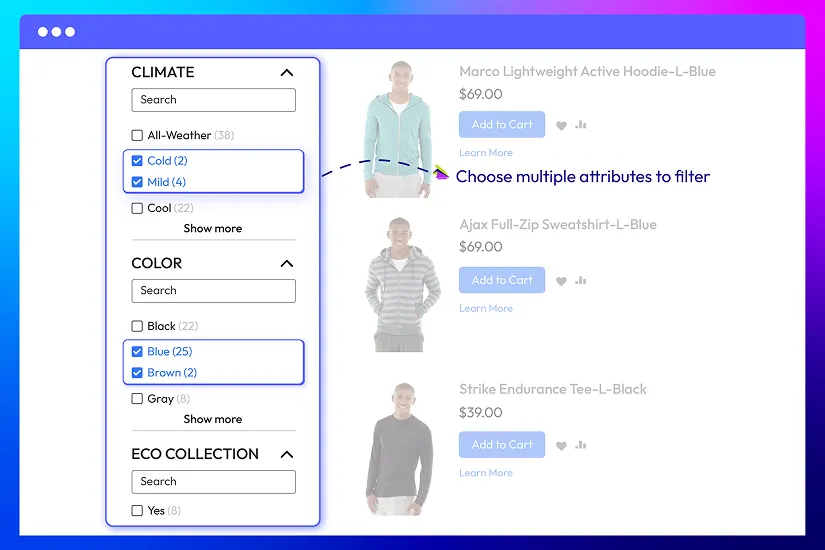 Offer multiple filter options