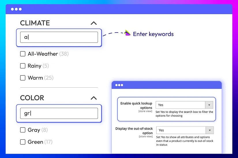 Quick lookup with keywords