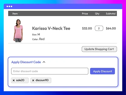 apply multiple coupon codes on frontend